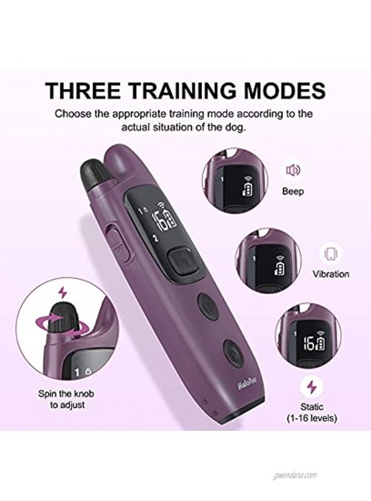 HaloPaw Dog Training Collar Rechargeable IPX7 Waterproof Shock Collars for Dogs with Remote for Large Medium Small Dogs, 3 Training Modes Beep Vibration and Shock with 16 Static Levels E-Collar