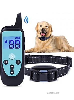 HUTACT Dog Training Collar Rechargeable Dog Shock Collar with Remote Controller Waterproof Training Collar for Dog with 3 Adjustable Level Training Modes Beep Vibration and Shock