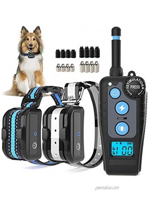 Kastty Dog Training Collar 2 Dogs Bark Collar with Remote 3 Training Modes 1-100 Shock Level 1800ft Remote Range IP67 Waterproof 10-Day Work Time USB 5V Rechargeable for Small Medium Large Dogs