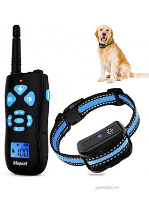 Megoal Dog Training Collar with Remote Rechargeable Pet Shock Collars for Dogs w 3 Training Modes Beep Vibration Shock & Light Indicator IP67 Waterproof Collars for Dogs 1000 ft Range