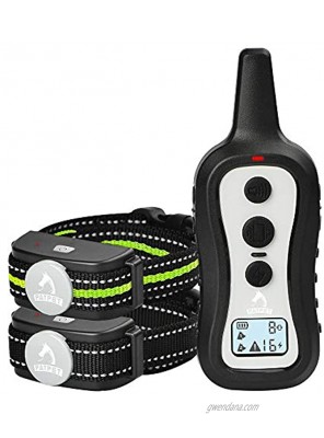 PATPET Dog Training Collar for 2 Dogs Shock Collars with Remote 3 Training Modes Beep Vibration and Shock Up to 1000 ft Remote Range Battery Operated for Small Medium Large Dogs.