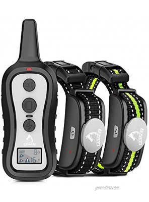 PATPET Dog Training Collar with 2 Receivers Shock Collars for Dogs with Remote Dog Shock Collar with Beep Vibration Shock for Small Medium Large 2 Dogs for 15 to 100 lbs