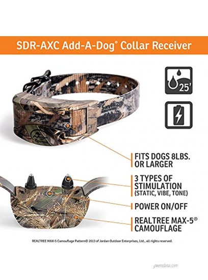 SportDOG Brand WetlandHunter 425X Add-A-Dog Collar Additional Replacement or Extra Collar for Your Remote Trainer Waterproof and Rechargeable with Tone Vibration and Shock