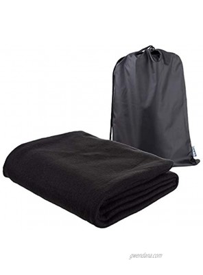 BoobooBaabaa Microfleece Blanket Black 50x60 inch | Cozy Soft Microfleece Travel Blanket with Bag | Airline Travel Blanket Office Blanket or a Blanket for Home |
