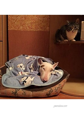 Dog Blanket Pet Soft Fluffy Fleece Bull Terrier Print Pet Cat Bed Blanket