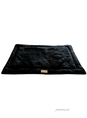 Ellie-Bo Sherpa Fleece Mat Bed in Black Fits 48" Cages and Crates