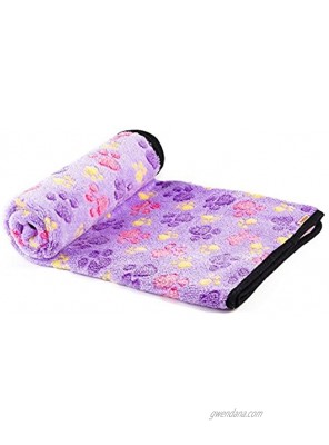 KIWITATA Super Soft Warm Puppy Dog Blanket Fleece Pet Dog Cat Sleep Bed Blankets Cover Mat with Paw Print for Kitties Puppies Guinea Pig