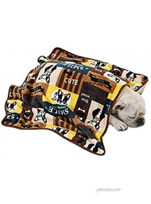 Leowow Pet Mat Dog Cat Bed Coral Velvet Pet Blanket Dog Cat Blanket-French Bulldog Pattern