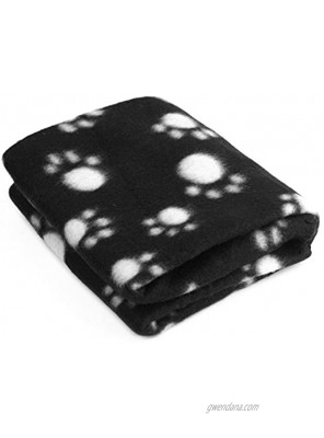 LuckyStone Warm Dog Cat Puppy Kitten Fleece Blankets Sleep Mat Pad Bed Cover with Paw Print Cushion Soft Pet Blanket for Small Animals