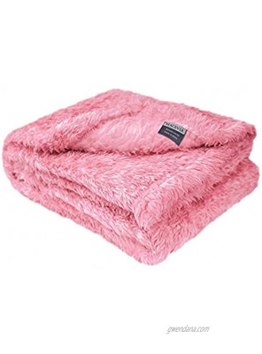 Macevia Fluffy Fleece Dog Blankets Warm Soft Fuzzy Pets Blankets for Puppy Small Medium Large Dogs and Cats Plush Pet Throws for Bed Couch Sofa Travel 24x29 Inch Pink