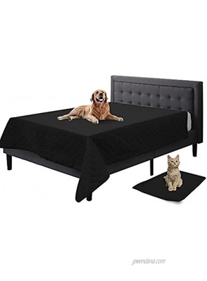 PETTOM Waterproof Dog Bed Cover Small Cushion Washable Couch Cover Sofa Reusable Incontinence Mattress Water-Resistant Blankets Pee Pads for Dog Furniture Protector for Dogs Cats96x82 in Black