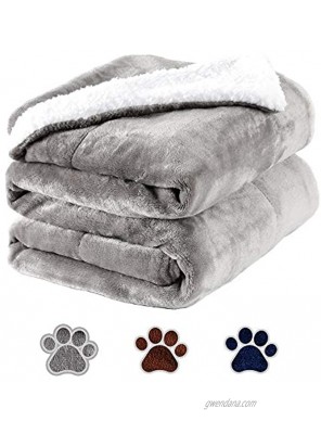 Pettom Waterproof Pet Blanket Dog Soft Mat Warm Pet Throw Liquid Pee Proof Blanket for Couch Bed Fluffy Fleece Bed Protector Cover for Baby Cozy Sherpa Lining 60x50in