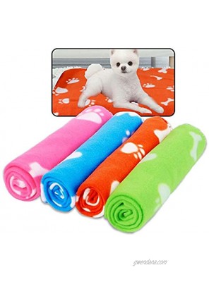 Prsildan Dog Blankets Warm Fleece Puppy Blankets Pet Throws for Dogs Bed Covers 24 x 28 Inches 4 Packs