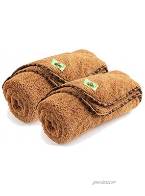 SCRUBIT Pets 2 Pack Fleece Dog Blanket – Soft & Warm Pet Throw Blankets Fluffy Paw Print Bed Couch Cover for Dogs Cats and Puppies Large Size 53 x 31.5
