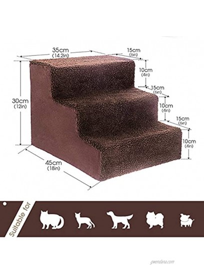 Dog Stairs 3-Step Plastic Pet Steps Non-Slip Dog Stairs,Dog Ramp Suitable for Cats Dogs Climbing High Bed&Couch Holds up to 50lbs- Send 1 Dog Rope Ball&Pet Gloves