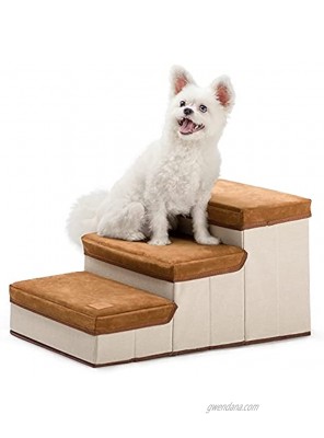 Rolife Foldable Dog Stairs for Small Dogs 3 Tier Dog Steps for Couch Bed Hold up to 15 lbs Small Medium Dogs