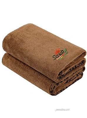 2 Pack Microfiber Bath and Beach Towel for Pets by- ScrubIt Super Absorbent and Quick Drying Perfect for Large Medium Small Dogs and Cats