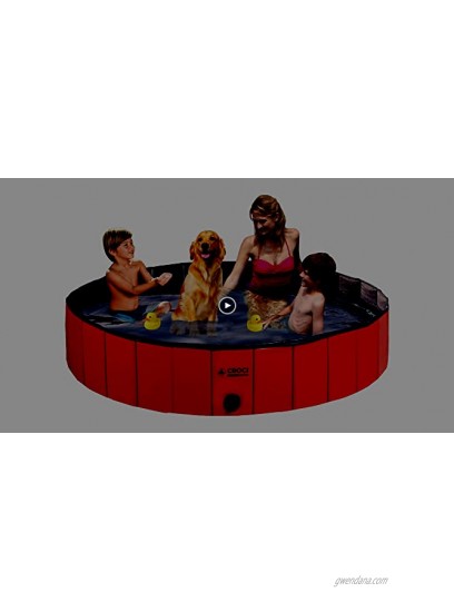 Croci Foldable Dog Pool 32 48 63 Pet Swimming Pool Portable Kiddie Pool for Kids Plastic Pool Bathing Tub for Small Large Dogs Kids and Duck for Outside