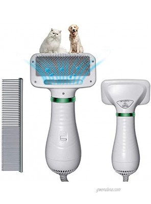 Dog Hair Dryer Brush Dog Dryer 2021 Newest 2-In-1function with Dryer and Brush,Dog Blow Dryer with 3 Wind and Temperature Settings for Large and Medium Pets White