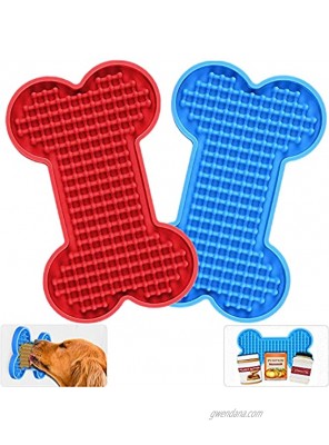 Dog Peanut Butter Lick Pad Slow Feeder Dog Bowl Boredom and Anxiety Reducer for Pet Food Yogurt Dog Bathing Dog Grooming and Dog Training-2 Pack