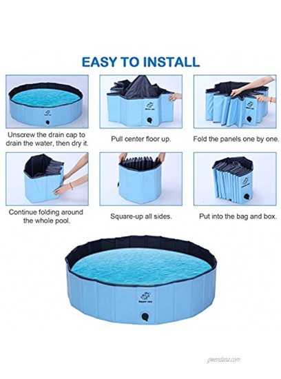 ENJOY PET Foldable Dog Pool for Large Dogs Portable Kiddie Pool Collapsible Pet Bath Pools for Dogs Swimming Pool for Kids Children Ball Pits Kiddie Pool for Dogs Cats and Kids