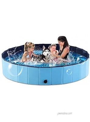 EVARY Foldable Dog Pet Pool for Kids Protable Slip-Resistant Cats Dogs Kiddie Swimming Pool Bathing Tub Hard Plastic Kiddie Pool for Small Medium Large Pet Dogs