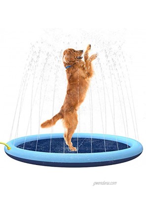 Flyboo Splash Sprinkler Pad for Dogs Kids,Thicken Dog Pool with Sprinkler,Pet Outdoor Play Water Mat Toys for Dogs Cats and Kiddie