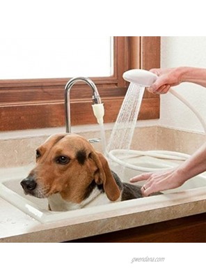 jun long Hair Dog Pet Shower Sprays Hose Bath Tub Sink Faucet Attachment Washing Indoors