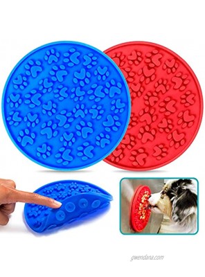 Matier 2 pc Dog Lick Mat for Anxiety | Silicone Dog Licking Mat with Brush is Ideal for Dog Bath and Grooming | Paw Lick Mats with Strong Suction Cups Distract Your Pet | Slow Feeder Dog Lick Mats