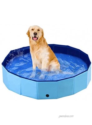 One To One Foldable Dog Pool Pet Swimming Pool Outdoor Bathing Tub Bath Pool Kiddie Pool with Protective Lining PVC Collapsible Pool for Dogs Cats and Kids