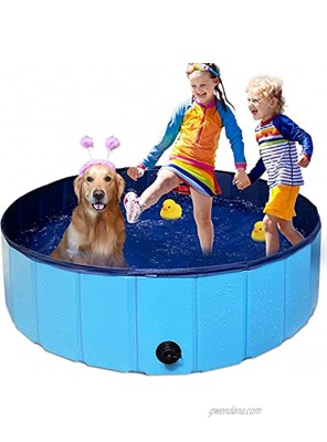 PAIGTEK Dog Swimming Pool Large Collapsible Pet Bathtub Kiddie Pool Durable PVC Pets Pool for Dogs Cats Kids Outdoor Indoor Use