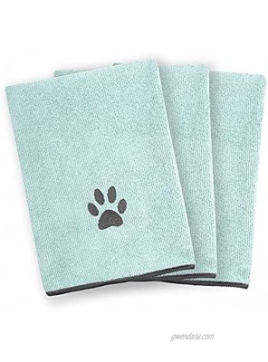 Ritz Embroidered Microfiber Pet Towel Small 3 Pieces Paw Spa Blue
