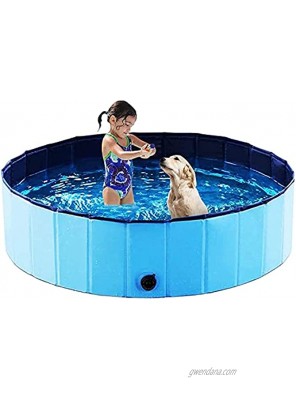 Roshty Foldable Dog Bath Pool Collapsible Dog Tub Kiddie Pool Plastic Hard Outdoor Swimming Pool with Pet Brush for Dogs Cats and Kids