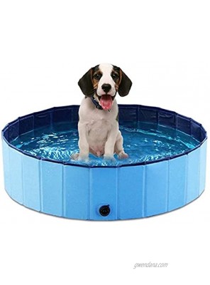 RUBY-Q Foldable Pet Bath Pool 32 × 8“ Collapsible Dog Swimming Pool Thicken PVC Kiddie Pool for Small Medium Dogs Cats and KidsBlue