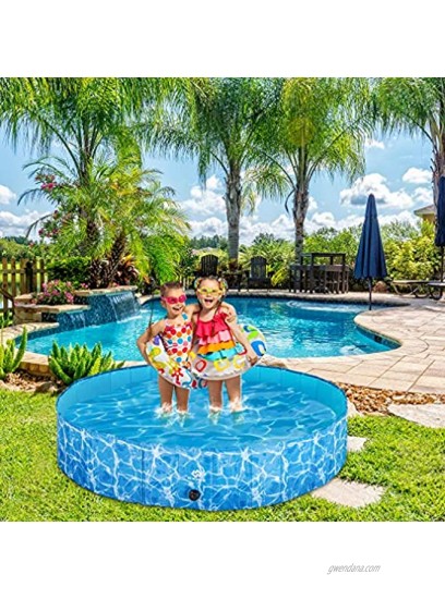 SCIROKKO Foldable Dog Swimming Pool Collapsible Pet Pools Washing or Playing Bathing Tubs Outdoor for Small Medium Large Dogs Cats & Children Kids Strong Durable for Use in Summer