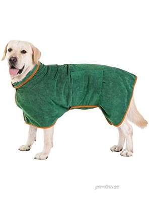 SUEWIO Dog Bathrobe Towel Dog Fast Drying Dog Dryig Coat with Adjustable Strap Super Absorbent Microfiber Material Pet Drying Moisture Absorbing Bathrobe with Hook and Loop