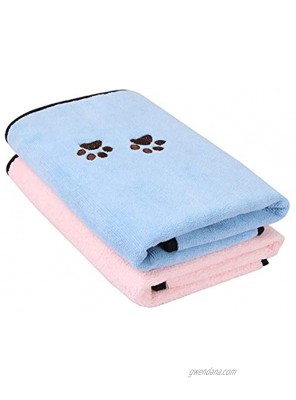 Wipela Pet Dog Cat Microfiber Drying Towel Ultra Absorbent Great for Bathing and Grooming