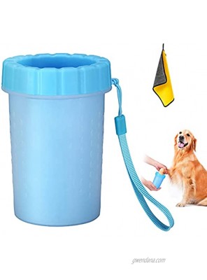 AMZGT Dog Paw Cleaner with Towel 2-in-1 Silicone Dog Paw Washer Cup