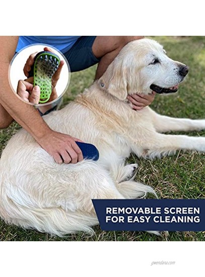 Bonza Cat and Dog Massage Brush Easy to Clean Dog Bath Brush with Removable Screen Soft Silicone Bristles are Gentle on Your Pet. Brushing for Medium to Long Haired Dogs and Cats