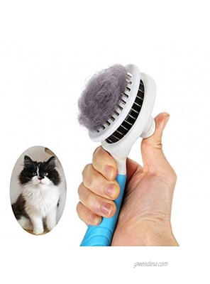 Cat Grooming Brush Self Cleaning Slicker Brushes for Dogs Cats Pet Grooming Brush Tool Gently Removes Loose Undercoat Mats Tangled Hair Slicker Brush for Pet Massage-Self Cleaning