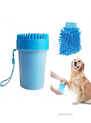 Dog Paw Cleaner Cup Set,Portable 2-in-1 Silicone Dog Paw Washer Cup With Chenille Towel,Pet Paw Cleaner Paw Washer for Medium Large Dogs