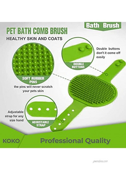 KOKO Grooming Brush Dog and Cat Brush,For Bathing,Grooming,Massaging,shedding and Pacifying .Non-Toxic Easy to Clean,Round-Shaped..Professional Quality.Green color.
