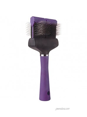 Master Grooming Tools Double-Sided Soft Flexible Slicker Brushes — Versatile Brushes for Grooming Dogs Purple 8L x 4W