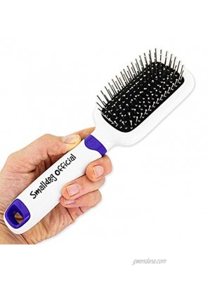 Smalldog Official Smooth It Out Brush for Smoothing Fur and Lifting Hair Debris on Small Dogs and Toy Breed Dogs Pain Free Grooming