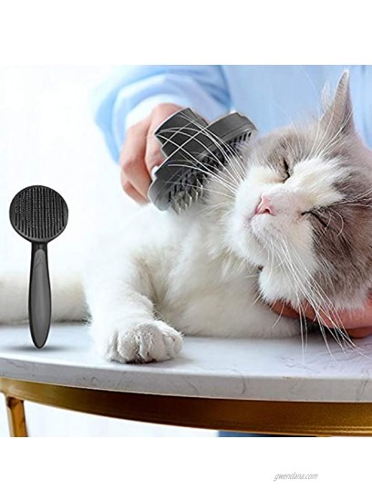 Sync Living Cat Grooming Brush Self Cleaning Slicker Brush – Gently Removes Loose Undercoat Mats and Tangled Hair – Pet Grooming Brush Tool for Dogs and Cats Grey