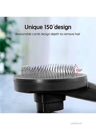 Sync Living Cat Grooming Brush Self Cleaning Slicker Brush – Gently Removes Loose Undercoat Mats and Tangled Hair – Pet Grooming Brush Tool for Dogs and Cats Grey