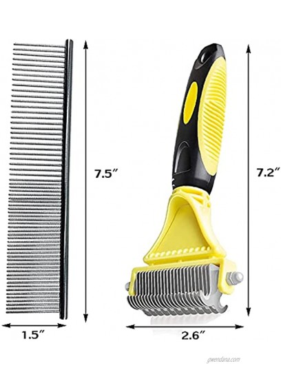 Yontree Pet Grooming Tool with Dog Cat Steel Hair Combs Pet Brush for Removing Loose Undercoat,Mats and Tangled Hair