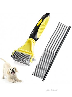 Yontree Pet Grooming Tool with Dog Cat Steel Hair Combs Pet Brush for Removing Loose Undercoat,Mats and Tangled Hair
