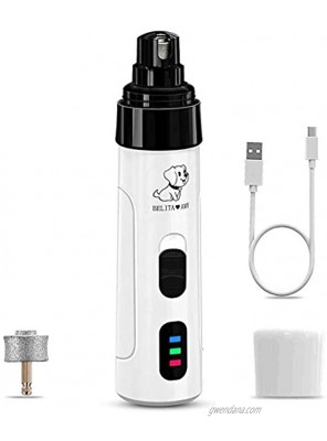 Belita Amy Dog Nail Grinder-Electric Dog Nail Trimmer Clipper 2-Speed Low Noise Rechargeable Pet Nail Trimmer Painless Paws Grooming and Smoothing for Small Medium Large Dogs and Cats