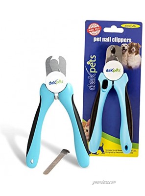 DakPets Dog Nail Clippers and Trimmers with Safety Guard to Avoid Over Cutting Free Nail File Razor Sharp Blade Professional Pet Grooming Tool for Medium-Large Animals Cats